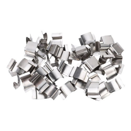 50 Stück Edelstahl-G-Clips Glasclips, Silber 2