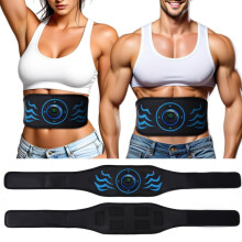 EMS Abs Trainer: Muscle Stimulator with 8 Modes & 19 Intensities, USB Rechargeable Fitness Belt for Abdomen, Waist, Leg & Arm Men Women