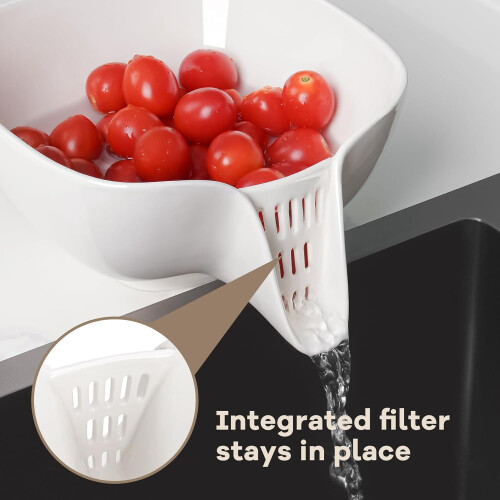 Ceramic Colander Bowl with Drain Spout 9.4 x 7.8 in 1