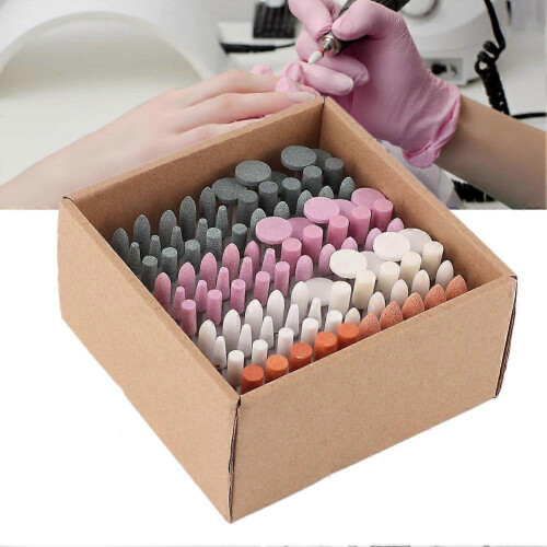 100Pcs Professional Nail Drill Bits Set Manicure Pedicure Nail Polishing Accessory 2
