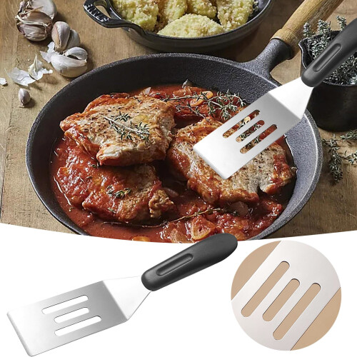 Conjunto de 4 mini espátulas de aço inoxidável para cozinhar e assar. 1