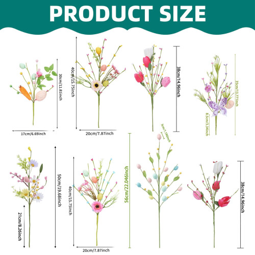 Konstgjorda påskäggsblommor 35 cm 2