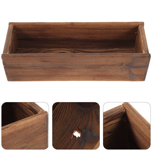 Wooden Rectangular Planter Box for Home and Garden 1