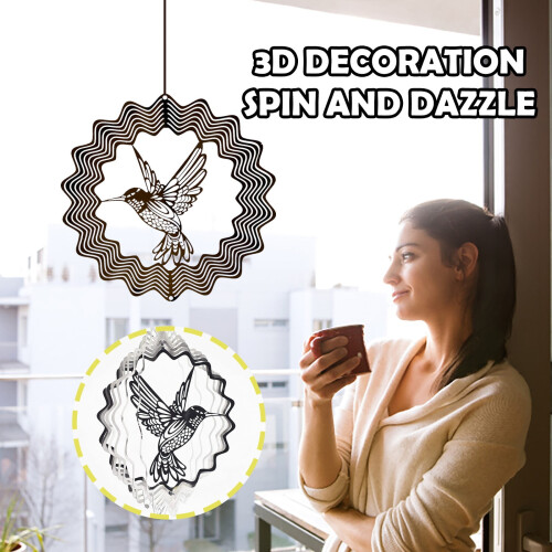 Ανοξείδωτο ατσάλι 3D ανέμου για κήπο 1