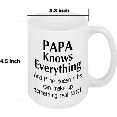 Κεραμική κούπα Papa Knows Everything – Λευκή, 16fl oz 1