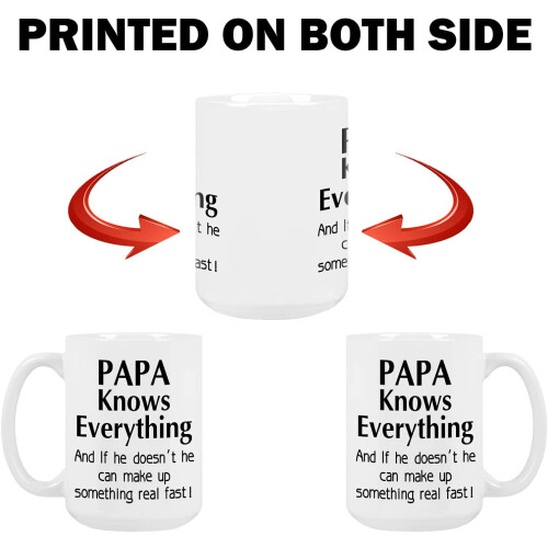 Κεραμική κούπα Papa Knows Everything – Λευκή, 16fl oz 2