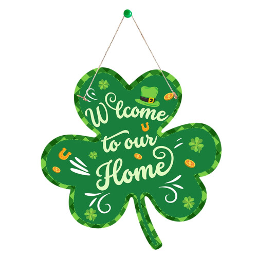 Panneau de bienvenue pour la Saint-Patrick orné de trèfles