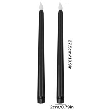 Bougies coniques LED noires sans flamme (lot de 2)