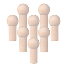 OUNONA Lot de 8 crochets à visser en bois beige