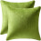 Sammetsöverdrag i euro-stil, 61x61 cm, chartreuse (2-pack) 1
