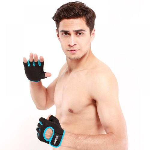 Half Finger Cycling Gloves Unisex Black Grey 2