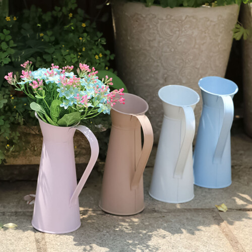 Vase à fleurs en fer style vintage 20 cm