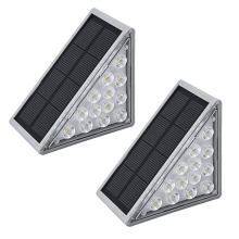 Solar trapverlichting voor buiten, grijs, 2 stuks, warm licht