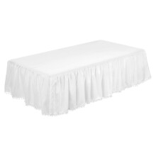 Warkul baby crib skirt plush ruffled elastic