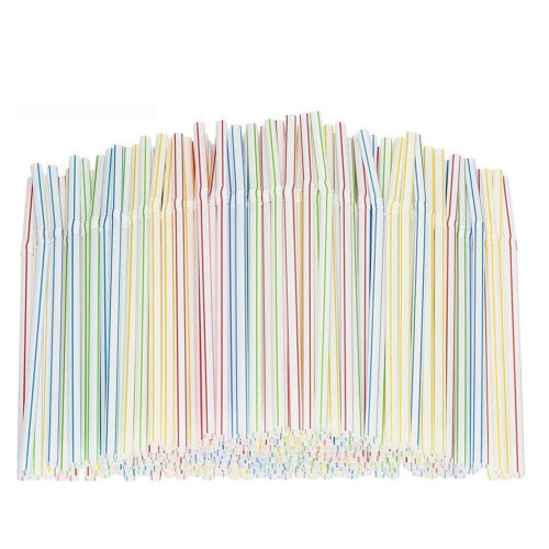 Pailles jetables en plastique transparent (200 unités)