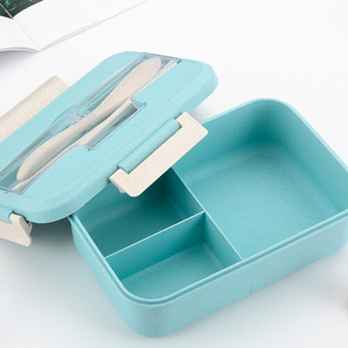 Picknick-Bento-Box mit 3 Fächern und Besteck