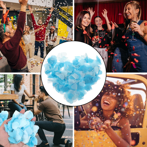 Confetti Páipéir Croí Gorm Éadrom 4 phíosa 2