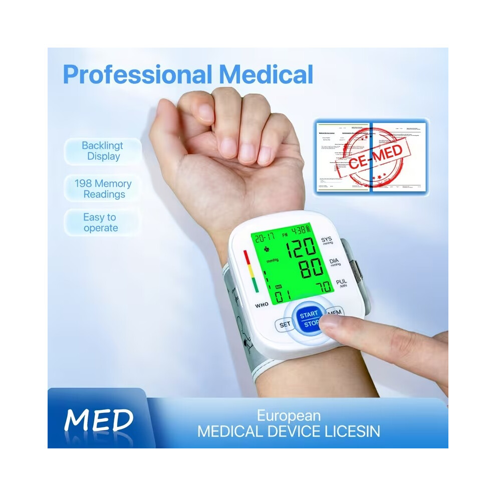 Faceil (Bsx322) Wrist Blood Pressure Monitor Dual User Bp Machine With Memory