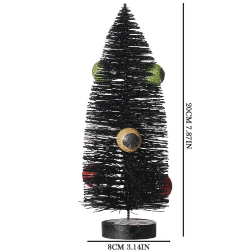 Halloween bottle brush trees black tabletop decor 6 pcs 2
