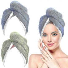 Hair Drying Towels for Women 2Pcs Coral Fleece Quick Dry Hair Turban Suitable for Home Travel And Sports