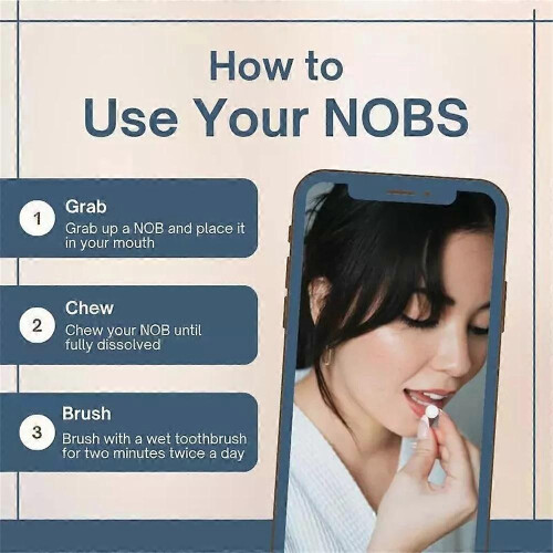 (1 Bottle) 1-3X 2025 NOBS Toothpaste Tablets - 62 NOBS Toothpaste Without the BS 2