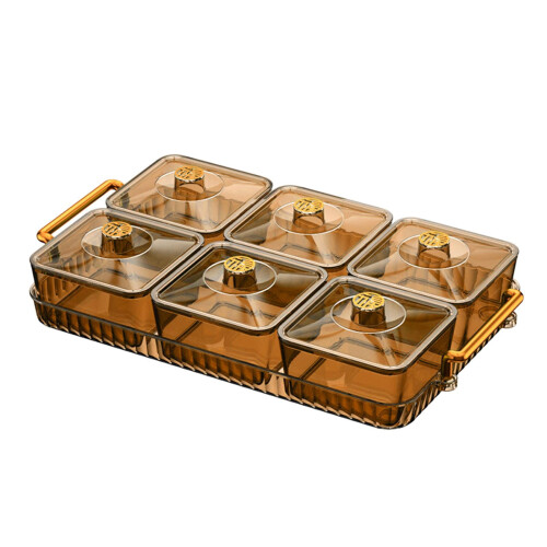 6-Compartment Snack Storage Tray with Stand 1
