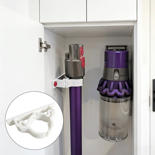 Space Saving Vacuum Cleaner Holder Wall Mounted-White 2