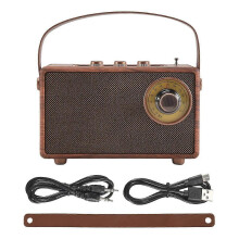 Retro FM Radio Wooden Bluetooth Bass Speaker Handsfree MP3 Player