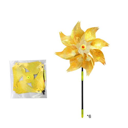 Conjunto de 6 moinhos de vento refletivos para afastar pássaros, 30 cm (12 polegadas). 1