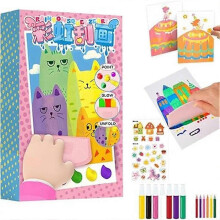 Squeegee Art Kids Paint Kit, DIY Christmas Rainbow Scratch Painting Dot Painting