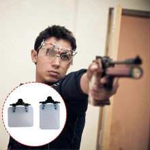 (Red) 2Pcs Standard Shootings Glasses Shootings Patches Eye Mask Aim Assistance Glasses Patches for Shootings Glasses Blinders translucent