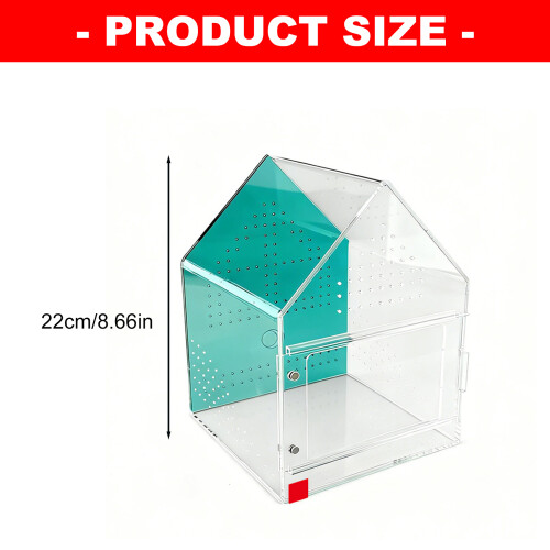 Acrylic Clear Reptiles Enclosure Feeding Basins for Home-Blue 2