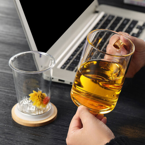 Glass Beverage Container With Integrated Strainer And-500ml 2