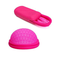 (S, Red) Women Menstrual Period Cup Reusable Medical Grade Zero Waste Eco Personal Hygiene Product Internal Protection Device