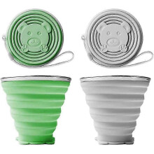 2 Pcs Collapsible Water Cup Silicone Collapsible Cup Camping Collapsible Cup Collapsible Cup with Lid Portable Silicone Water Cup Suitable for Outdoor