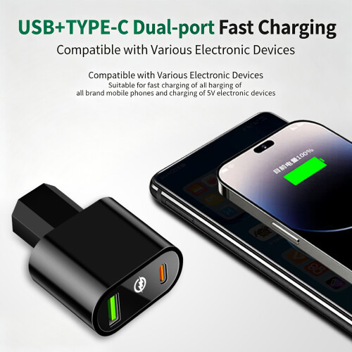 Chargeur rapide 66W pour vélo électrique avec port USB type-Noir 2