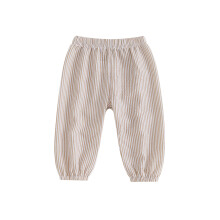 (2-3 Years, Khaki) Toddler Baby Boy Striped Pants Elastic Waist Trousers Casual Bottoms for Summer Spring Fall