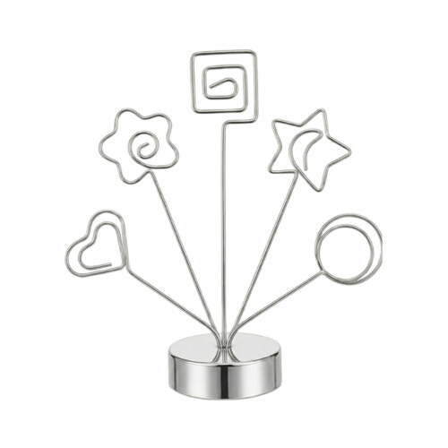 Modern Tabletop Photo Display Tree Round Base 5 Branch-Silver 1