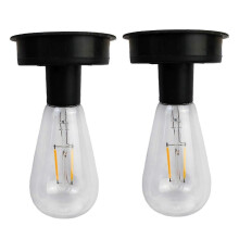 Solar Light Bulbs, 2 Pack Outdoor Waterproof 3.4Inch Warm White Bulbs for Yard Garden Lantern Replacement