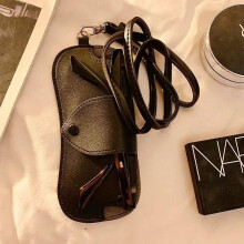 (white) Eyeglasses Necklace Pouch Case for Women Portable Sunglasses Storage Bag Glasses Holder Clip Hanging Sun Glasses Organizer Lightweight