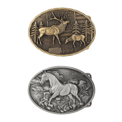 Stylish Oval Belt Buckle Belt Clasp 3d Embossed-ancient silver 1