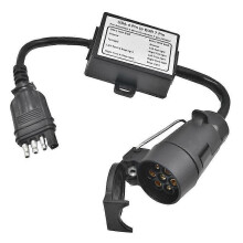 Trailer Connector USA 4-Pin Flat Plug to European 7-Pin Connector