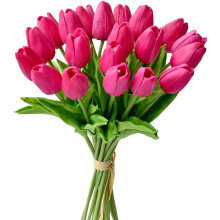 Tulipes artificielles rose vif 13,5" (10 pièces)