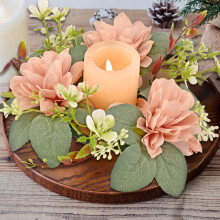 Couronne artificielle de bougies florales d'hortensia
