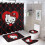 Ensemble rideau de douche Hello Kitty avec tapis de bain antidérapant et 1