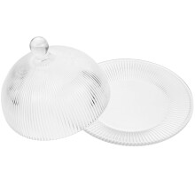 Suporte de vidro para cupcakes com cúpula e forminhas para mini cupcakes