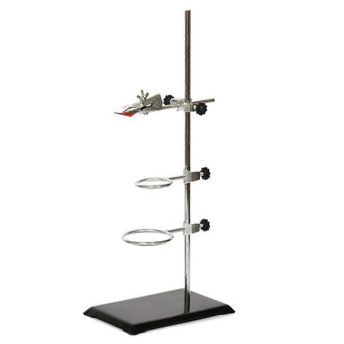 Laboratory Grade Metalware Support Stand, Clamp with 2 Retort Ring