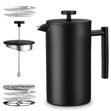 Cafetière à piston à double paroi en acier inoxydable 964 ml (34 oz)