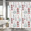 Christmas Shower Curtain Xmas Tree Snowflake Pattern72x72 1