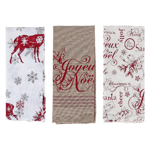 Torchon de cuisine en coton Maison Concepts imprimé Joyeux Noel